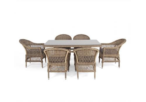  "Амароне" обеденная группа из искусственного ротанга на 6 персон, цвет соломенный, фото 15 