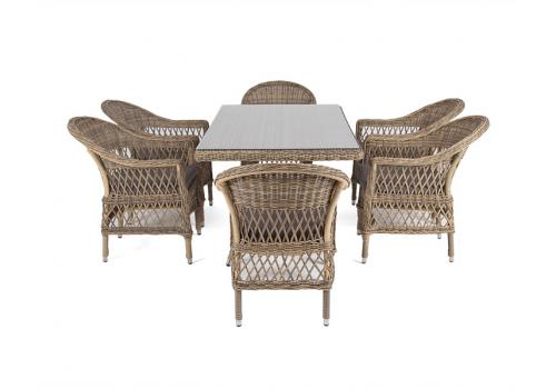  "Амароне" обеденная группа из искусственного ротанга на 6 персон, цвет соломенный, фото 17 