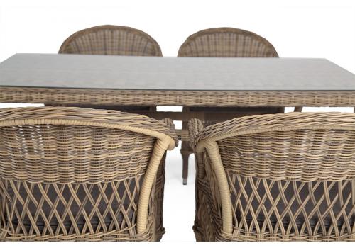  "Амароне" обеденная группа из искусственного ротанга на 6 персон, цвет соломенный, фото 19 