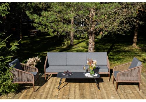  "Канны" лаунж-зона 5-местная плетеная из роупа (веревки), роуп коричневый, фото 1 