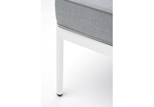  "Канны" угловой модуль плетеный из роупа, каркас алюминий белый муар, роуп светло-серый круглый, ткань светло-серая, фото 8 