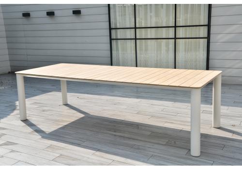  "Прага" обеденный стол с тиковой столешницей и алюминиевым каркасом, фото 1 