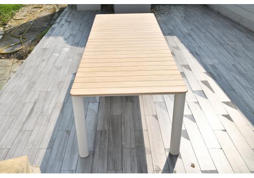  "Прага" обеденный стол с тиковой столешницей и алюминиевым каркасом, фото 3 