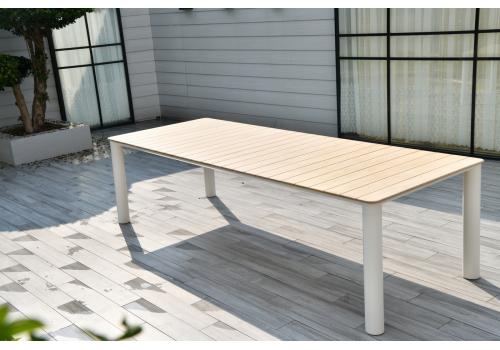  "Прага" обеденный стол с тиковой столешницей и алюминиевым каркасом, фото 4 