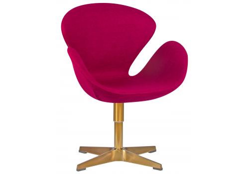  Кресло дизайнерское DOBRIN SWAN, бордо ткань AF5, золотое основание, фото 1 