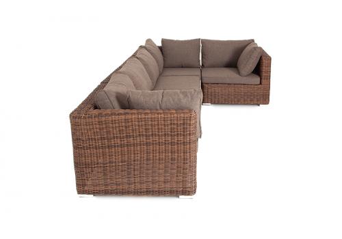  "Лунго" трансформирующийся диван из искусственного ротанга, цвет коричневый, фото 4 
