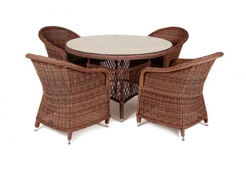  "Равенна" обеденная группа плетеная, цвет коричневый, фото 1 