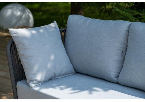  "Багамы" лаунж-зона 5-местная плетеная из роупа (веревки), каркас алюминиевый темно-серый, роуп серый, фото 12 