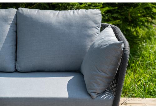  "Багамы" лаунж-зона 5-местная плетеная из роупа (веревки), каркас алюминиевый темно-серый, роуп серый, фото 13 