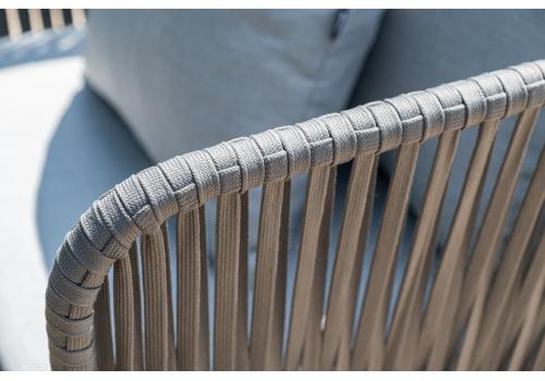  "Багамы" лаунж-зона 5-местная плетеная из роупа (веревки), каркас алюминиевый темно-серый, роуп серый, фото 14 