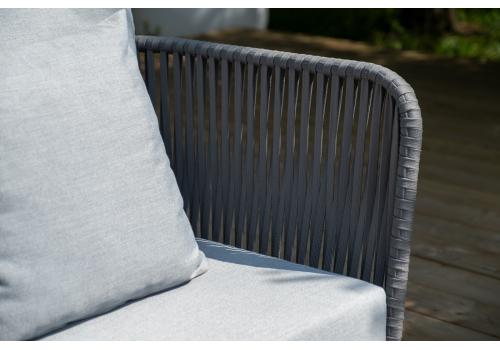  "Багамы" лаунж-зона 5-местная плетеная из роупа (веревки), каркас алюминиевый темно-серый, роуп серый, фото 15 