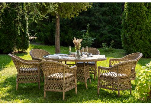  "Эспрессо–150 S" обеденная группа плетеная, цвет соломенный, фото 1 