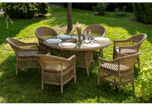  "Эспрессо–150 S" обеденная группа плетеная, цвет соломенный, фото 2 