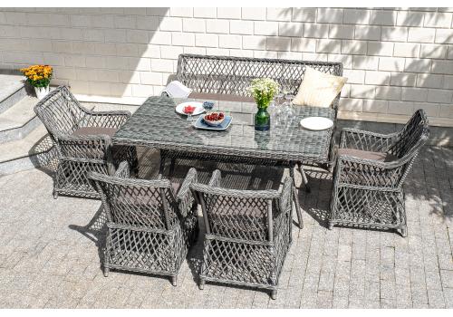  "Катания" обеденная группа плетеная на 6 персон, цвет графит, фото 7 