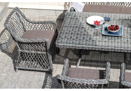  "Катания" обеденная группа плетеная на 6 персон, цвет графит, фото 8 