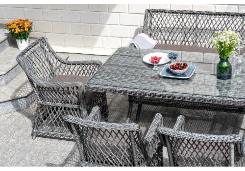  "Катания" обеденная группа плетеная на 6 персон, цвет графит, фото 12 