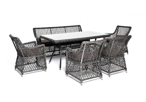  "Катания" обеденная группа плетеная на 6 персон, цвет графит, фото 16 