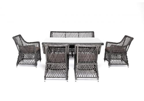  "Катания" обеденная группа плетеная на 6 персон, цвет графит, фото 17 