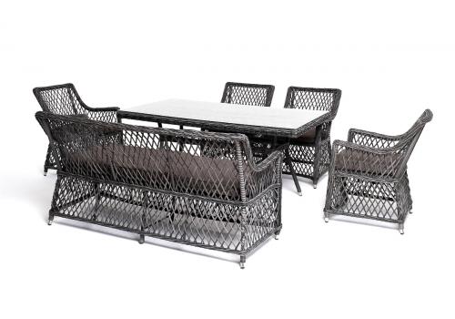  "Катания" обеденная группа плетеная на 6 персон, цвет графит, фото 19 