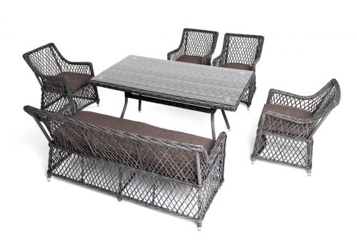  "Катания" обеденная группа плетеная на 6 персон, цвет графит, фото 20 