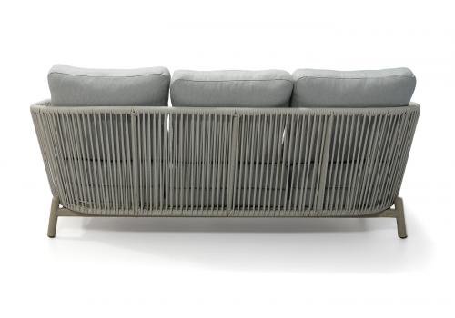 "Прато" диван трехместный из искусственного ротанга, цвет светло-серый, каркас под дерево (холодно-бежевый), фото 4 