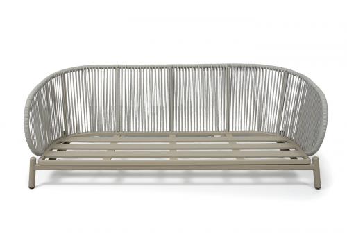  "Прато" диван трехместный из искусственного ротанга, цвет светло-серый, каркас под дерево (холодно-бежевый), фото 6 