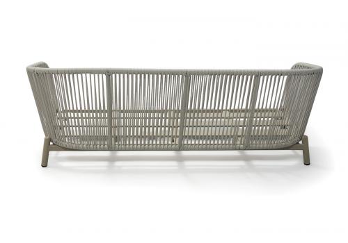  "Прато" диван трехместный из искусственного ротанга, цвет светло-серый, каркас под дерево (холодно-бежевый), фото 7 