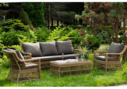  "Гранд Латте" лаунж-зона из искусственного ротанга, цвет соломенный, фото 16 