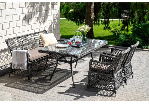  "Латте" плетеный стол из искусственного ротанга 160х90см, цвет графит, фото 8 