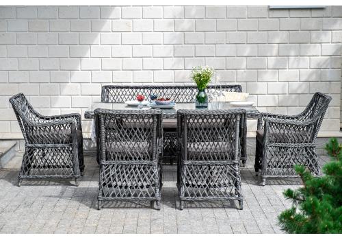  "Латте" плетеный стол из искусственного ротанга 160х90см, цвет графит, фото 10 