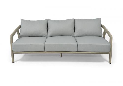  "Брюссель" лаунж-зона из искусственного ротанга, цвет серый, каркас под дерево (холодно-бежевый), фото 4 