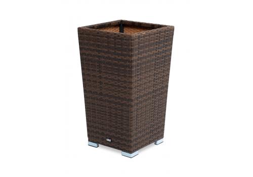  "Капучино" кашпо для цветов плетеное из искусственного ротанга, цвет коричневый, фото 1 