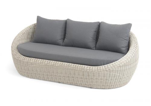  "Барселона" диван из искусственного ротанга трехместный, цвет бежевый, фото 1 