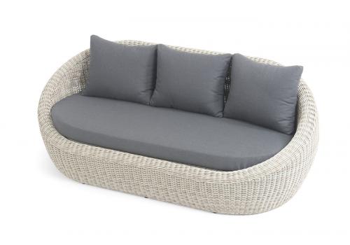  "Барселона" диван из искусственного ротанга трехместный, цвет бежевый, фото 4 