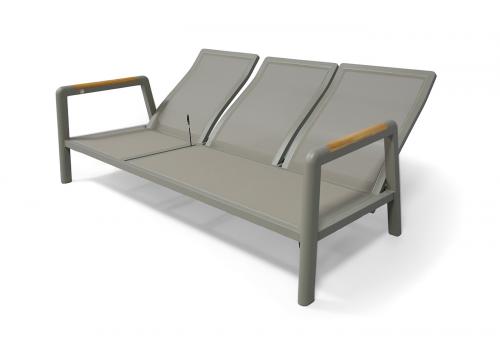  "Бари" диван 3-местный, каркас алюминий, цвет светло-серый, фото 1 