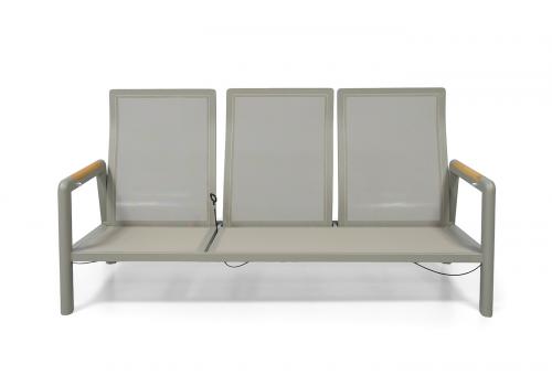  "Бари" диван 3-местный, каркас алюминий, цвет светло-серый, фото 2 