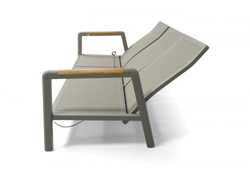  "Бари" диван 3-местный, каркас алюминий, цвет светло-серый, фото 4 