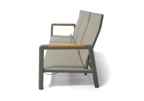  "Бари" диван 3-местный, каркас алюминий, цвет светло-серый, фото 5 