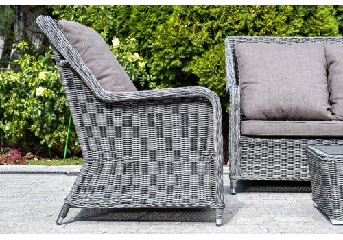  "Гляссе" кресло плетеное из искусственного ротанга, цвет графит, фото 7 