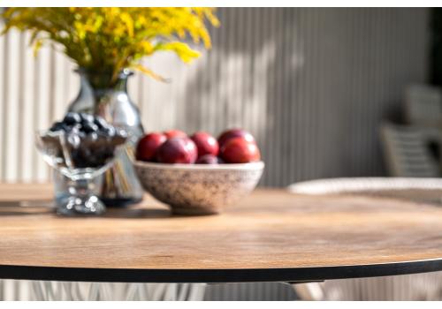  "Диего" обеденный стол из HPL круглый Ø100см, цвет "дуб", каркас белый, фото 9 