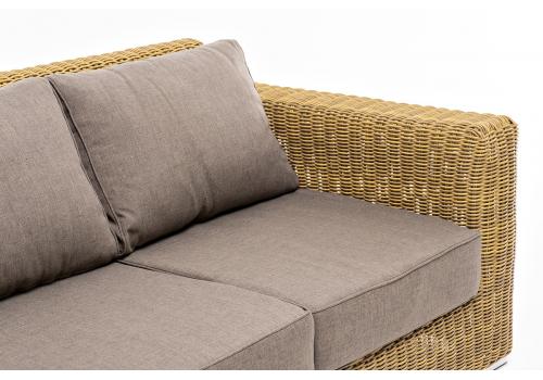  "Боно" диван из искусственного ротанга трехместный, цвет соломенный, фото 5 