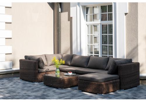  "Лунго" трансформирующаяся лаунж-зона из искусственного ротанга, цвет коричневый, фото 3 