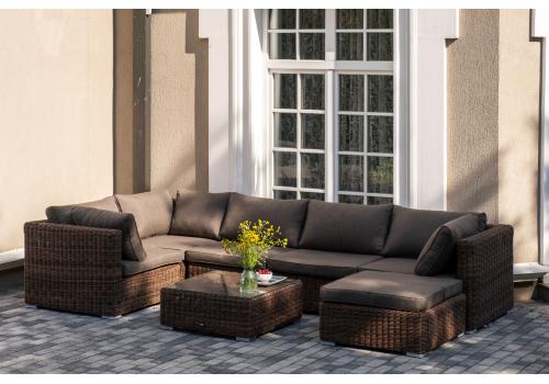  "Лунго" трансформирующаяся лаунж-зона из искусственного ротанга, цвет коричневый, фото 4 