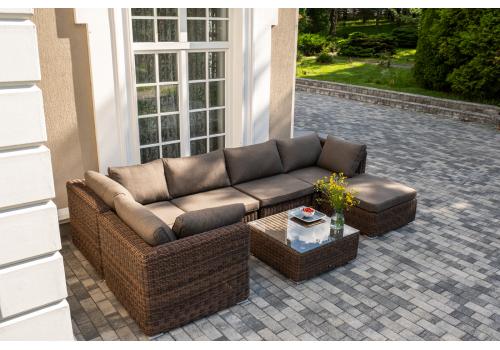  "Лунго" трансформирующаяся лаунж-зона из искусственного ротанга, цвет коричневый, фото 6 