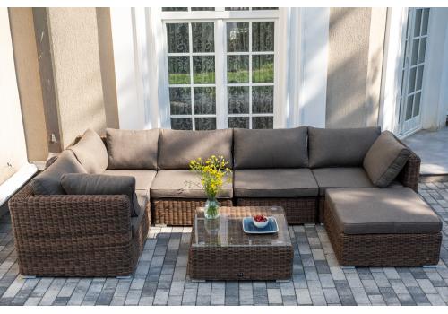  "Лунго" трансформирующаяся лаунж-зона из искусственного ротанга, цвет коричневый, фото 7 