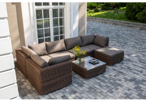  "Лунго" трансформирующаяся лаунж-зона из искусственного ротанга, цвет коричневый, фото 8 