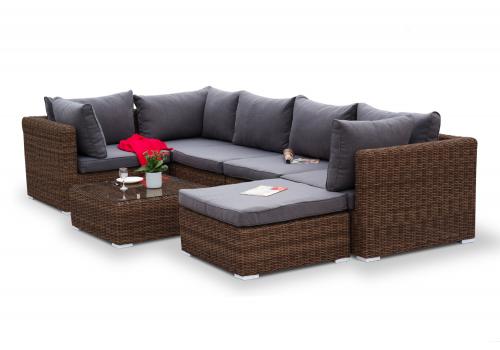  "Лунго" трансформирующаяся лаунж-зона из искусственного ротанга, цвет коричневый, фото 20 