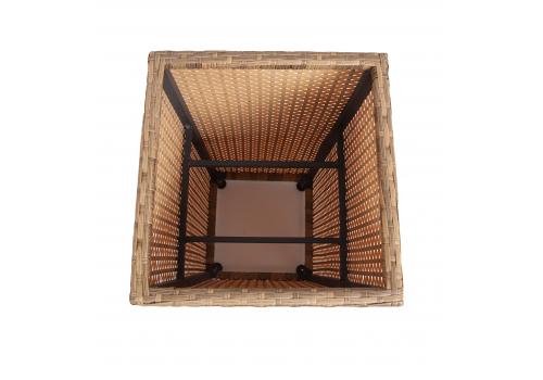  "Капучино" кашпо для цветов плетеное из искусственного ротанга, цвет соломенный, фото 3 