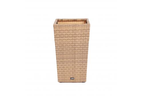  "Капучино" кашпо для цветов плетеное из искусственного ротанга, цвет соломенный, фото 5 