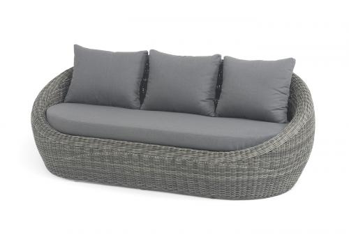  "Барселона" диван из искусственного ротанга трехместный, цвет графит, фото 1 